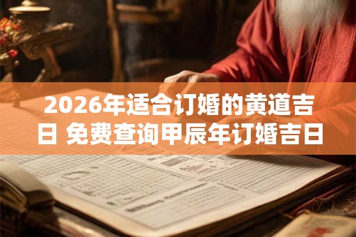 2026年适合订婚的黄道吉日 免费查询甲辰年订婚吉日