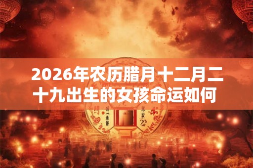 2026年农历腊月十二月二十九出生的女孩命运如何 性格分析