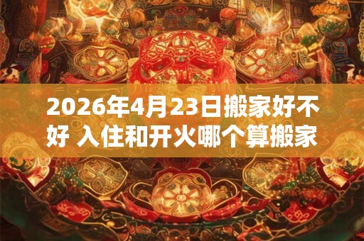 2026年4月23日搬家好不好 入住和开火哪个算搬家