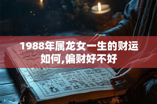 1988年属龙女一生的财运如何,偏财好不好