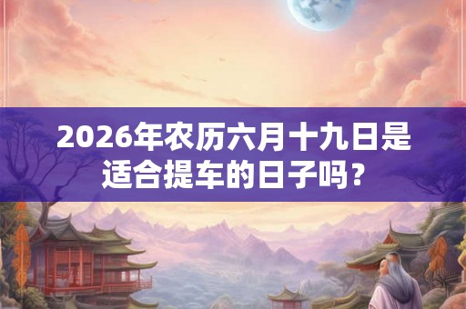 2026年农历六月十九日是适合提车的日子吗？