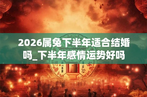 2026属兔下半年适合结婚吗_下半年感情运势好吗