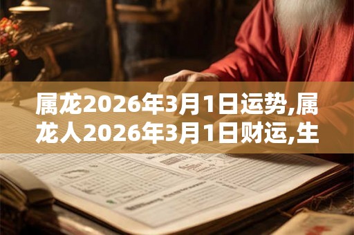 属龙2026年3月1日运势,属龙人2026年3月1日财运,生肖龙2026年3月1日运势 属龙2026年3月1日运势,属龙人2026年3月1日财运,生肖龙2026年3月1日运势