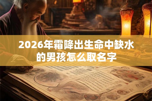 2026年霜降出生命中缺水的男孩怎么取名字