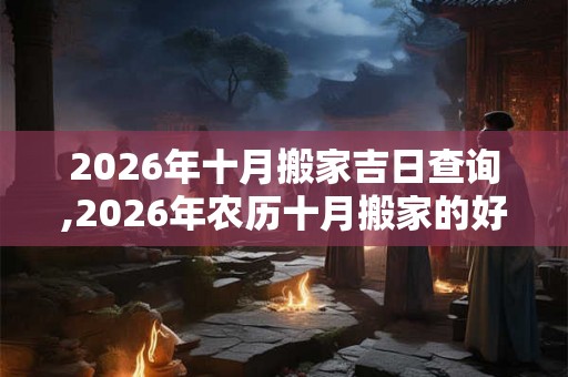 2026年十月搬家吉日查询,2026年农历十月搬家的好日子