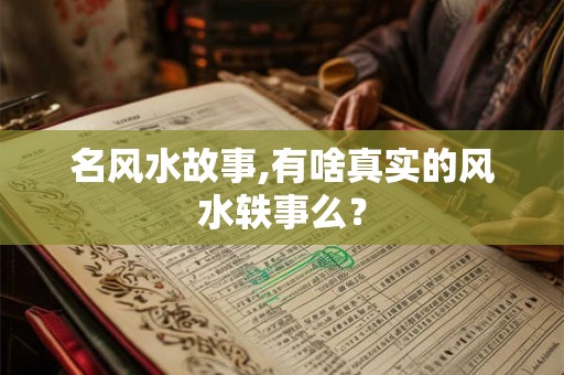名风水故事,有啥真实的风水轶事么？