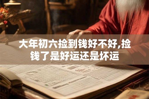 大年初六捡到钱好不好,捡钱了是好运还是坏运