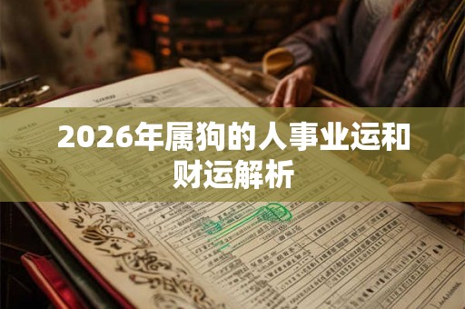 2026年属狗的人事业运和财运解析