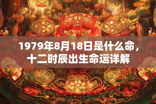 1979年8月18日是什么命，十二时辰出生命运详解