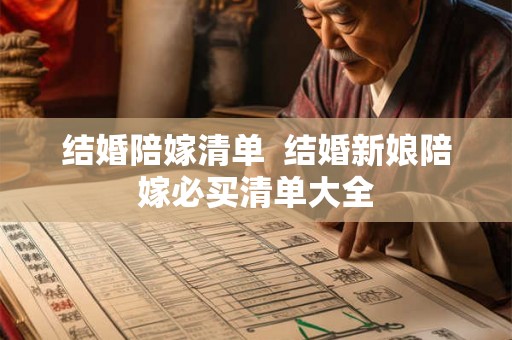 结婚陪嫁清单 结婚新娘陪嫁必买清单大全 结婚陪嫁清单 结婚新娘陪嫁必买清单大全