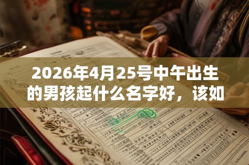 2026年4月25号中午出生的男孩起什么名字好，该如何取名？
