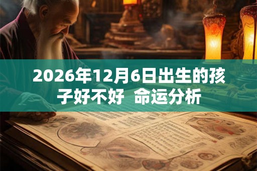 2026年12月6日出生的孩子好不好  命运分析