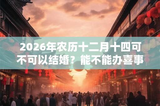 2026年农历十二月十四可不可以结婚？能不能办喜事？