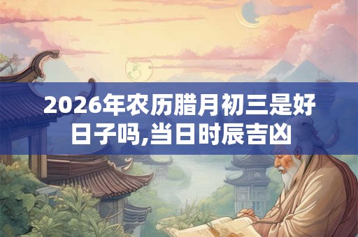 2026年农历腊月初三是好日子吗,当日时辰吉凶