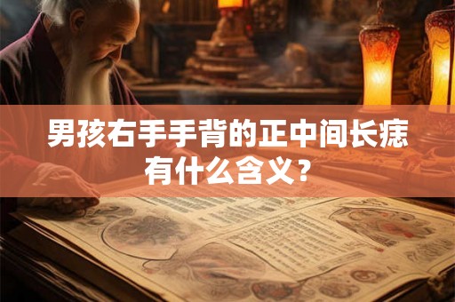 男孩右手手背的正中间长痣有什么含义？