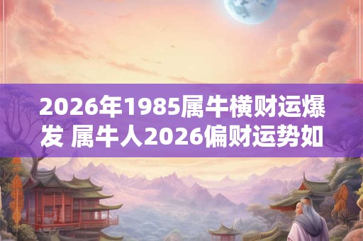 2026年1985属牛横财运爆发 属牛人2026偏财运势如何