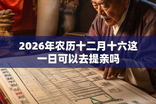 2026年农历十二月十六这一日可以去提亲吗