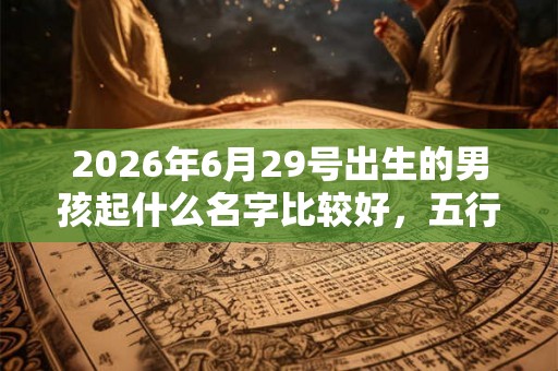 2026年6月29号出生的男孩起什么名字比较好，五行属什么