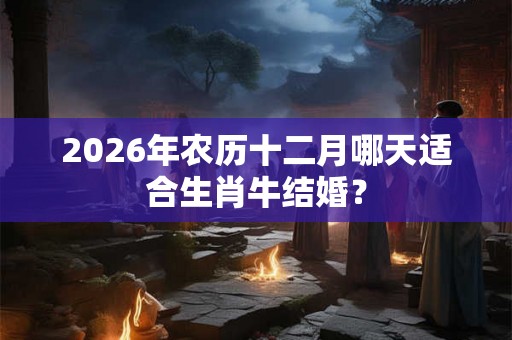 2026年农历十二月哪天适合生肖牛结婚？
