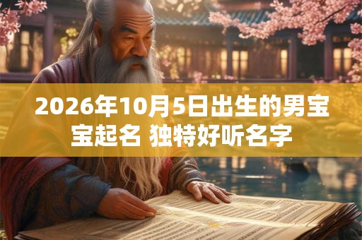 2026年10月5日出生的男宝宝起名 独特好听名字
