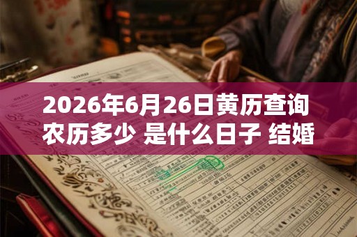 2026年6月26日黄历查询 农历多少 是什么日子 结婚吉时