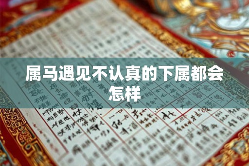 属马遇见不认真的下属都会怎样 属马遇见不认真的下属都会怎样