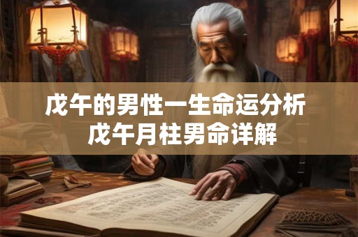 戊午的男性一生命运分析  戊午月柱男命详解