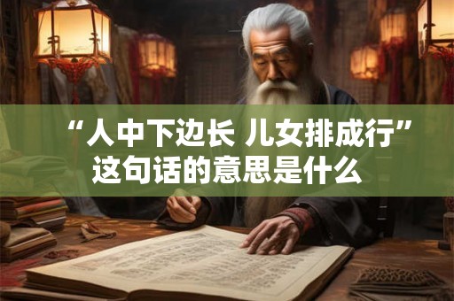 “人中下边长 儿女排成行”这句话的意思是什么