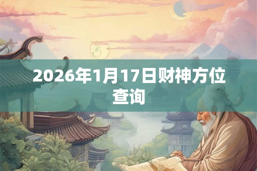 2026年1月17日财神方位查询
