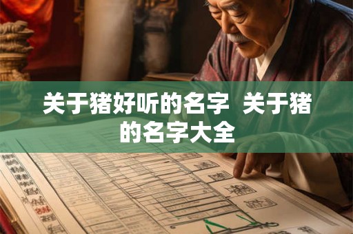 关于猪好听的名字  关于猪的名字大全