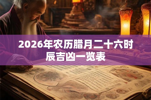 2026年农历腊月二十六时辰吉凶一览表