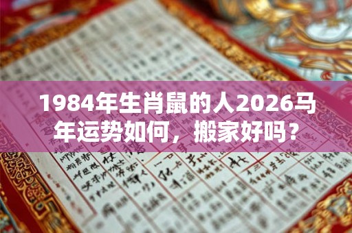 1984年生肖鼠的人2026马年运势如何,搬家好吗? 1984年生肖鼠的人2026马年运势如何,搬家好吗?