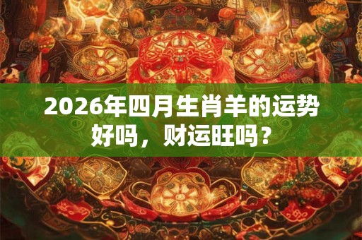 2026年四月生肖羊的运势好吗,财运旺吗? 2026年四月生肖羊的运势好吗,财运旺吗?
