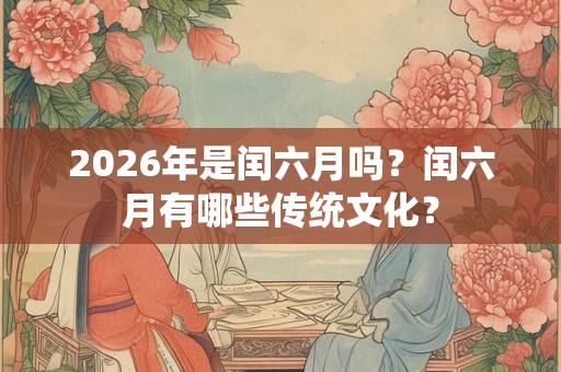 2026年是闰六月吗？闰六月有哪些传统文化？