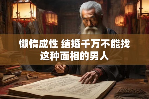 懒惰成性 结婚千万不能找这种面相的男人