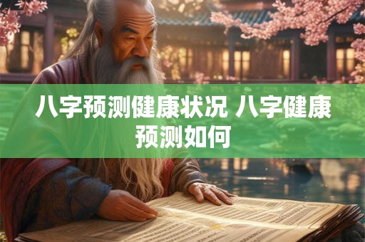 八字预测健康状况 八字健康预测如何