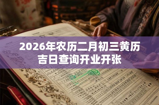 2026年农历二月初三黄历吉日查询开业开张
