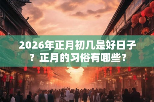 2026年正月初几是好日子？正月的习俗有哪些？