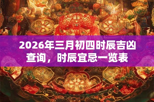 2026年三月初四时辰吉凶查询，时辰宜忌一览表