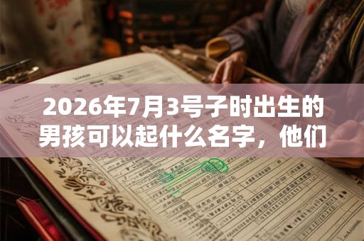 2026年7月3号子时出生的男孩可以起什么名字，他们的五行又是什么