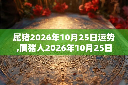 属猪2026年10月25日运势,属猪人2026年10月25日财运,生肖猪2026年10月25日运势