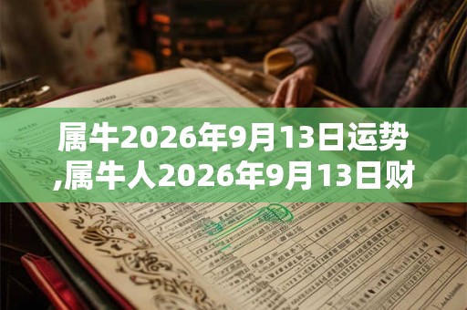 属牛2026年9月13日运势,属牛人2026年9月13日财运,生肖牛2026年9月13日运势 属牛2026年9月13日运势,属牛人2026年9月13日财运,生肖牛2026年9月13日运势