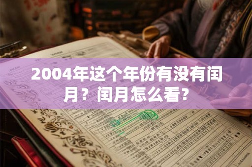 2004年这个年份有没有闰月？闰月怎么看？