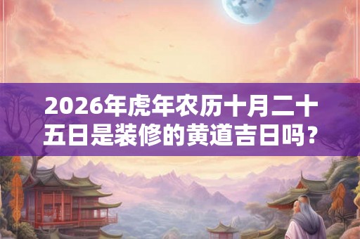 2026年虎年农历十月二十五日是装修的黄道吉日吗？