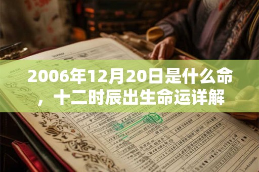 2006年12月20日是什么命,十二时辰出生命运详解 2006年12月20日是什么命,十二时辰出生命运详解
