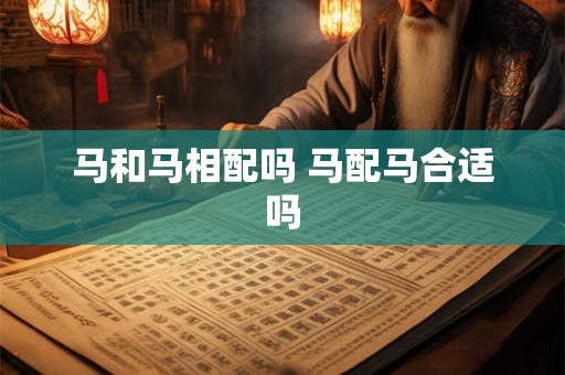 马和马相配吗 马配马合适吗