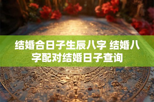 结婚合日子生辰八字 结婚八字配对结婚日子查询