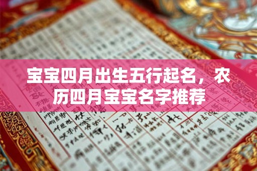 宝宝四月出生五行起名，农历四月宝宝名字推荐