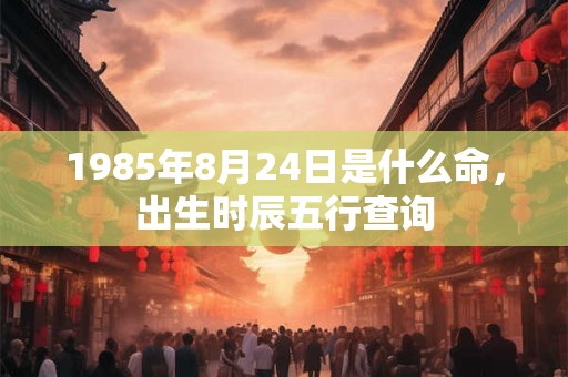 1985年8月24日是什么命，出生时辰五行查询