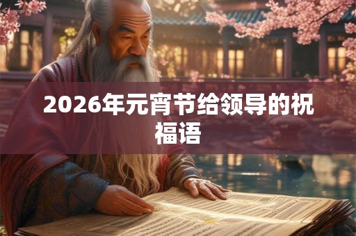 2026年元宵节给领导的祝福语